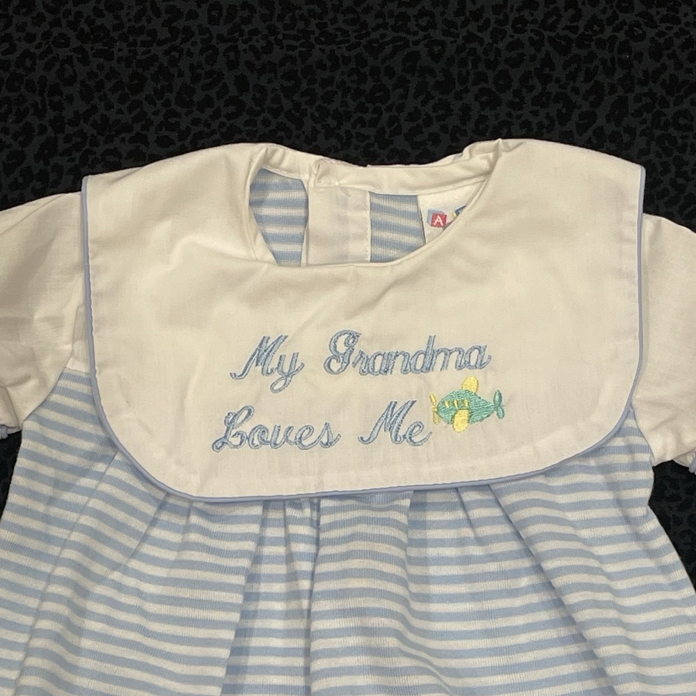 Vintage Alexis Boys One Piece Romper Baby 3M Summer My Grandma Loves Me